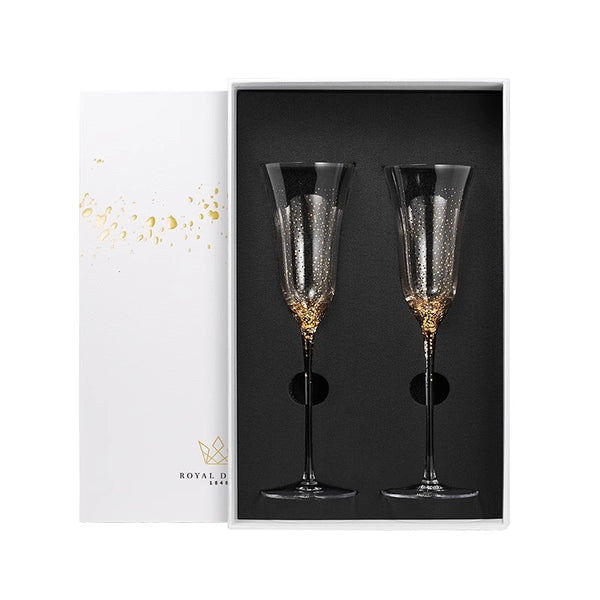 Champagne Glasses - Golden dots